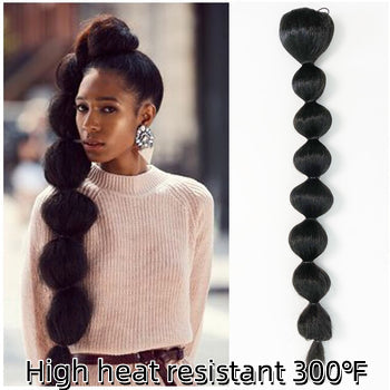 [No.76]22” Synthetic Ponytail  Clip Black Heat Resistant