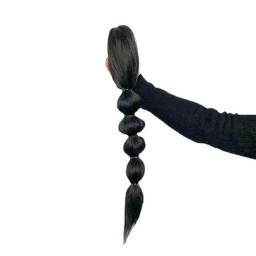 [No.76]22” Synthetic Ponytail  Clip Black Heat Resistant