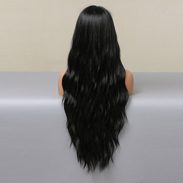 [No.13]28” 13x5x1 T-Part Hand Hooked Japanese Synthetic Fiber 410 ℉ High Heat Resistant Body Wave Lace Front Black