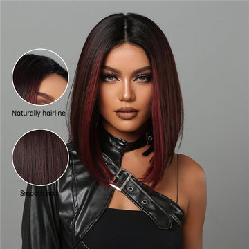 [No.22]16” Synthetic 300℉ Gradient Reddish Brown Long Straight  Heat Resistant