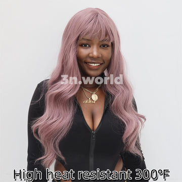[No.33]28” Synthetic 300℉ Bangs Water Wave Heat Resistant