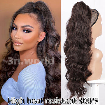 [No.31]24” Synthetic 300℉ Ponytail Water Wave Heat Resistant